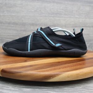 O Rageous Shoes Womens XL Black Blue Textile Aqua US 11 to 12 Slip On Foot Wear